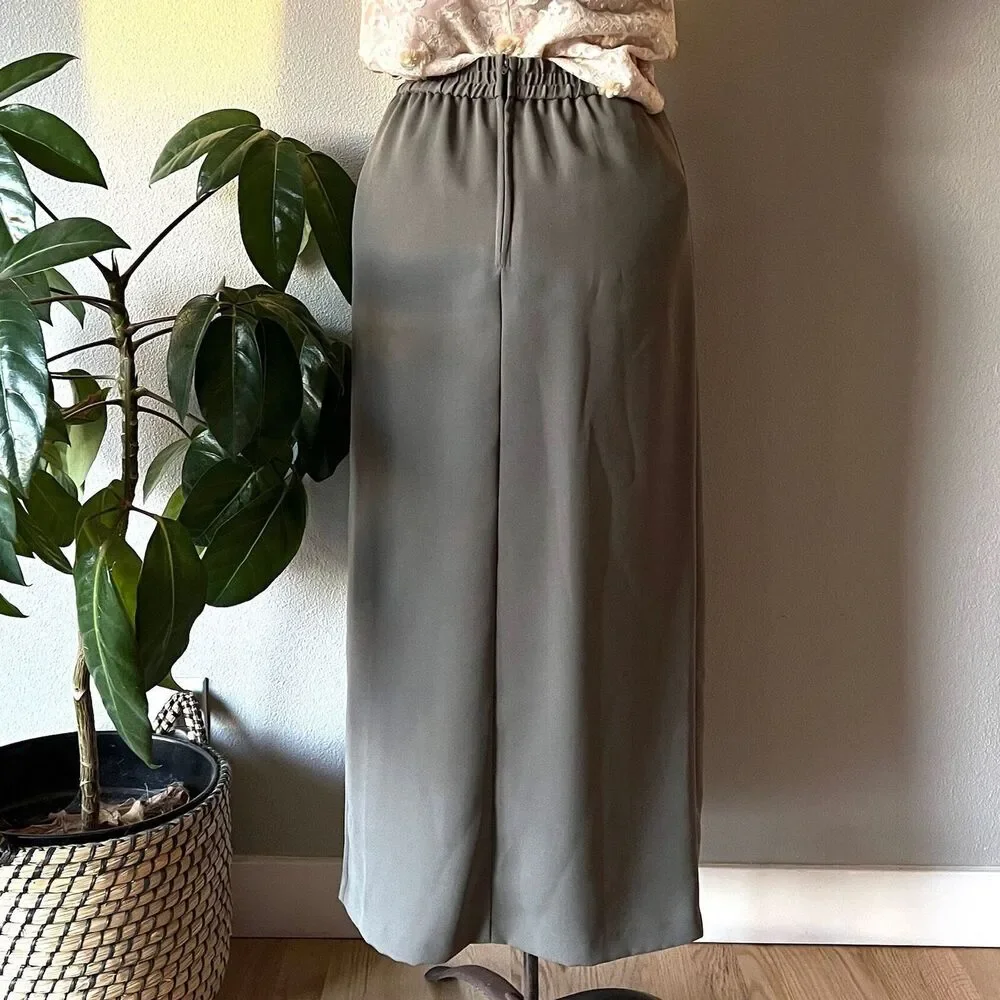 vtg 90s y2k New frontier southwest‎ maxi skirt green boho retro faux wrap small